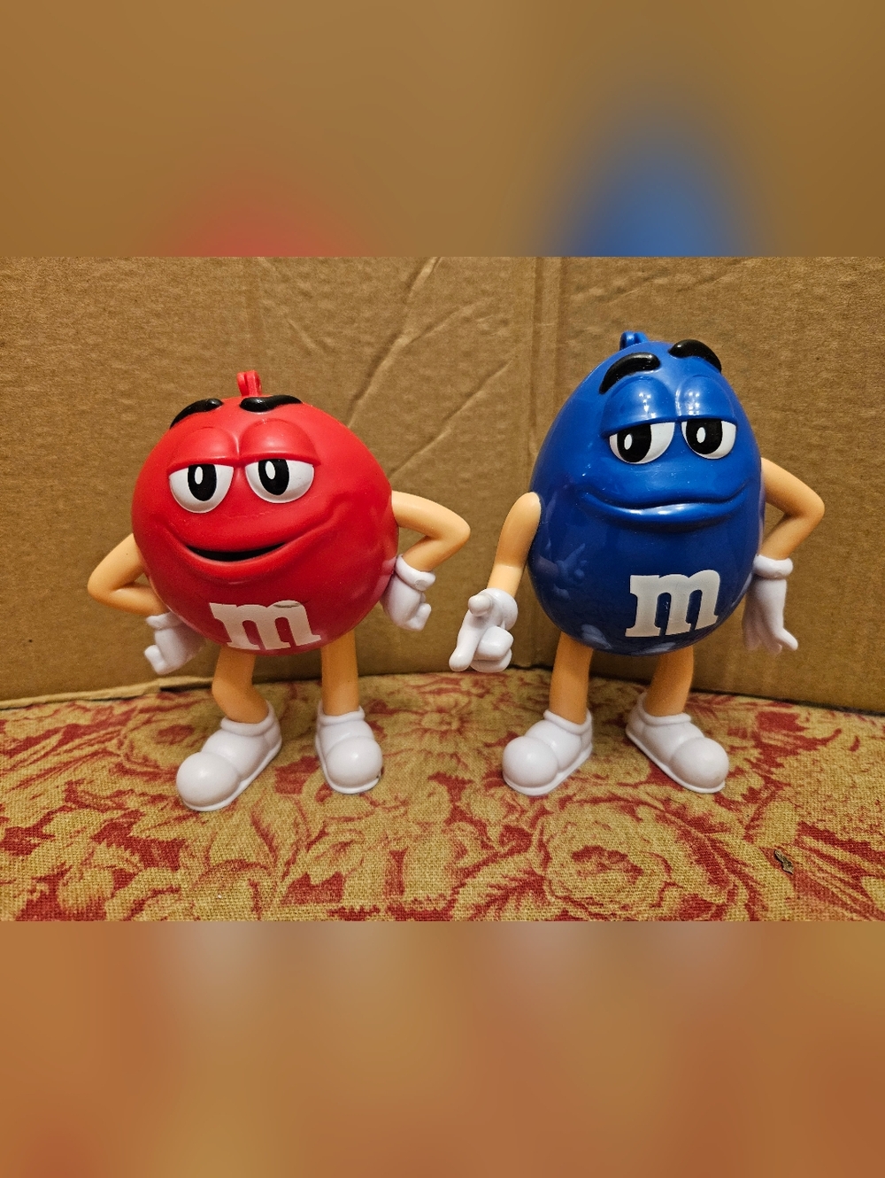 M&M's Red and blue 4”/5" Collector empty candy dispenser